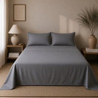 Set De Sábana De Bambú Lyocell Dark Grey