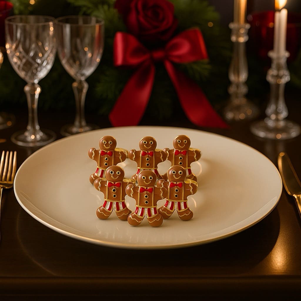 Set De 6 Porta Servilletas Metálico Gingerbread