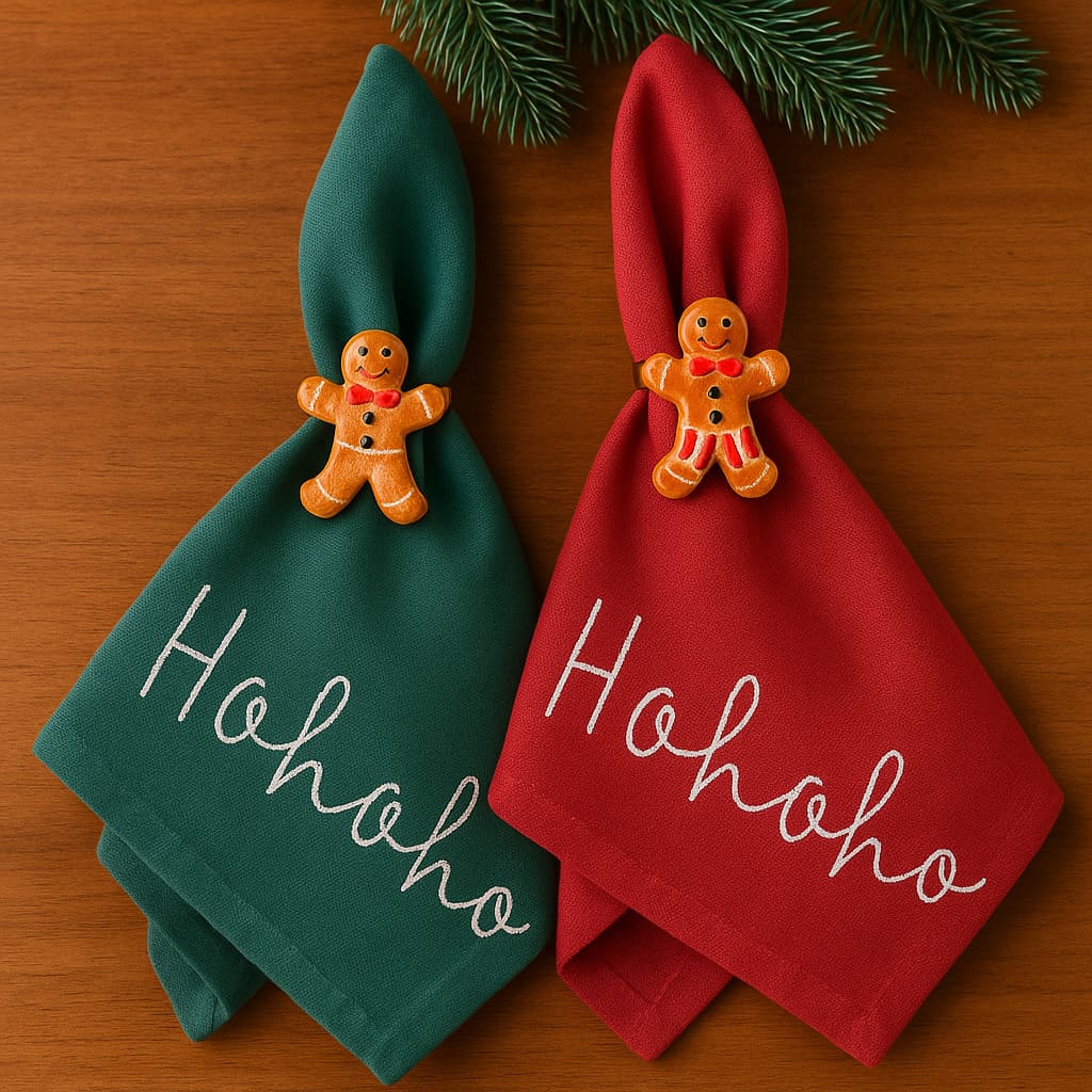 Set De 6 Porta Servilletas Metálico Gingerbread