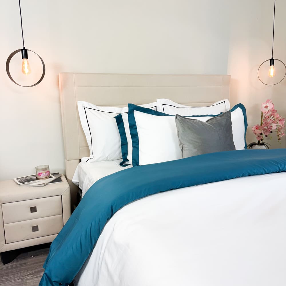 Duvet Cover Reversible 100% Algodón Egipcio Teal