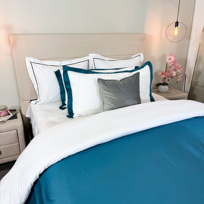 Duvet Cover Reversible 100% Algodón Egipcio Teal