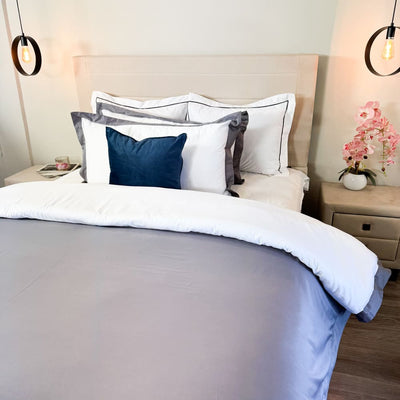 Duvet Cover Reversible 100% Algodón Egipcio Grey
