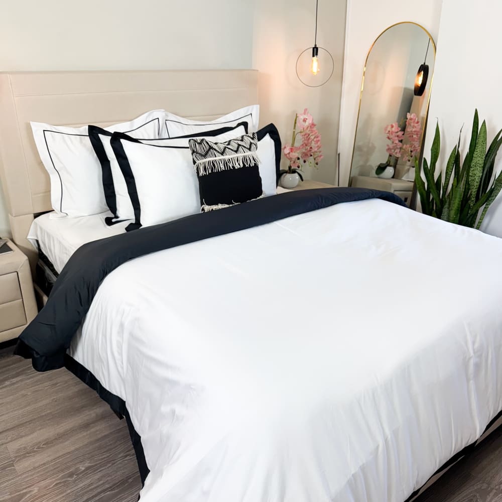 Duvet Cover Reversible 100% Algodón Egipcio Black