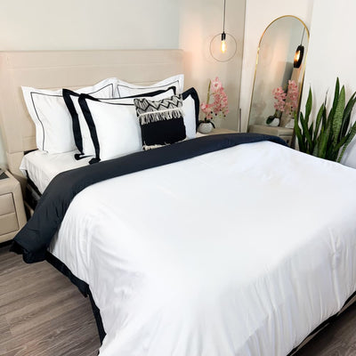 Duvet Cover Reversible 100% Algodón Egipcio Black