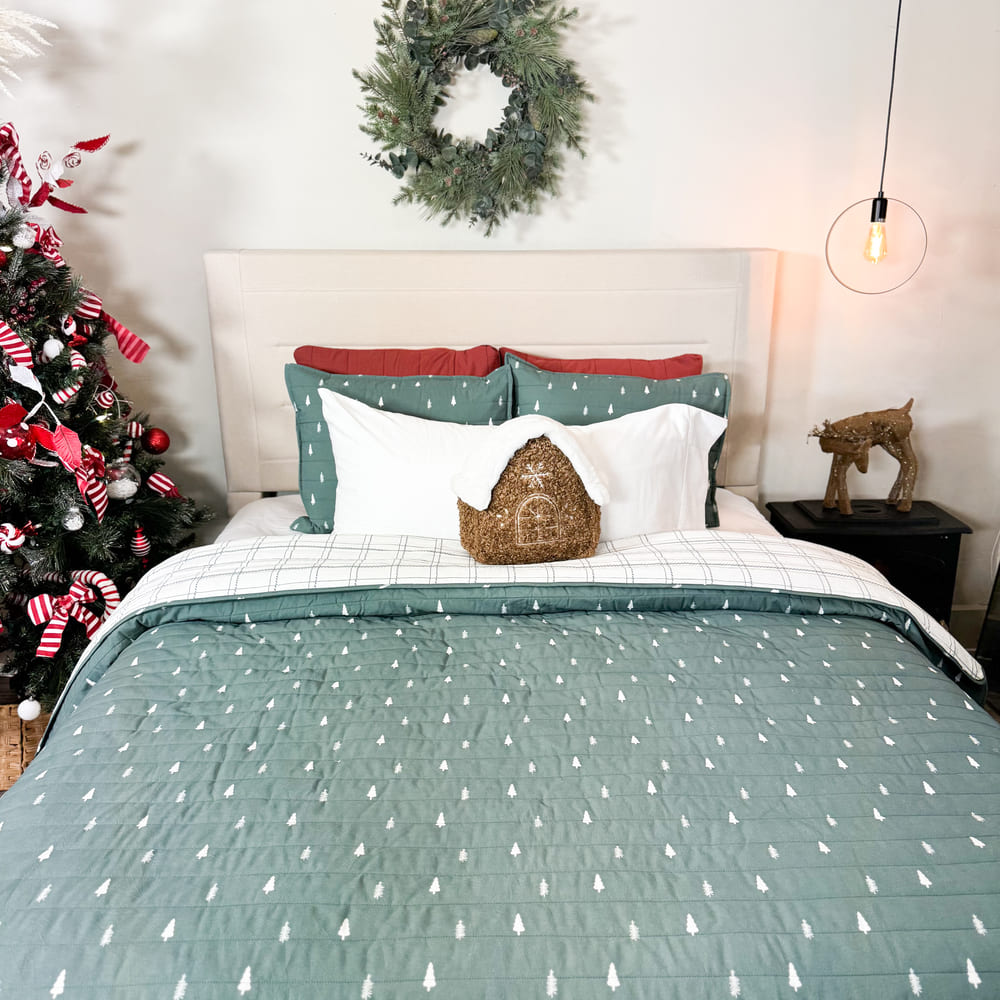 Cubrecama Reversible Christmas Tree 100% Algodón