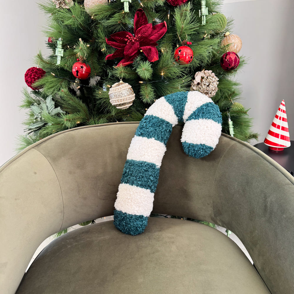 Cojín Green Candy Cane