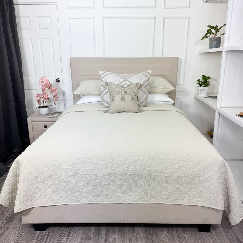 Cubrecama 100% Algodón Beige
