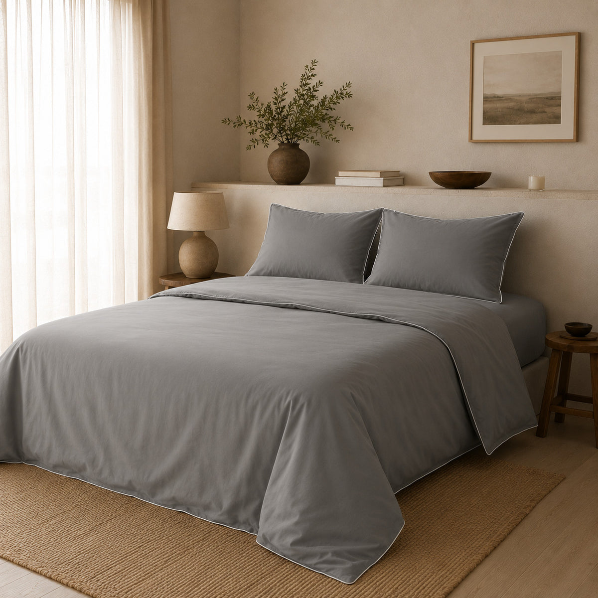 Duvet Cover De Bambú Lyocell Light Grey
