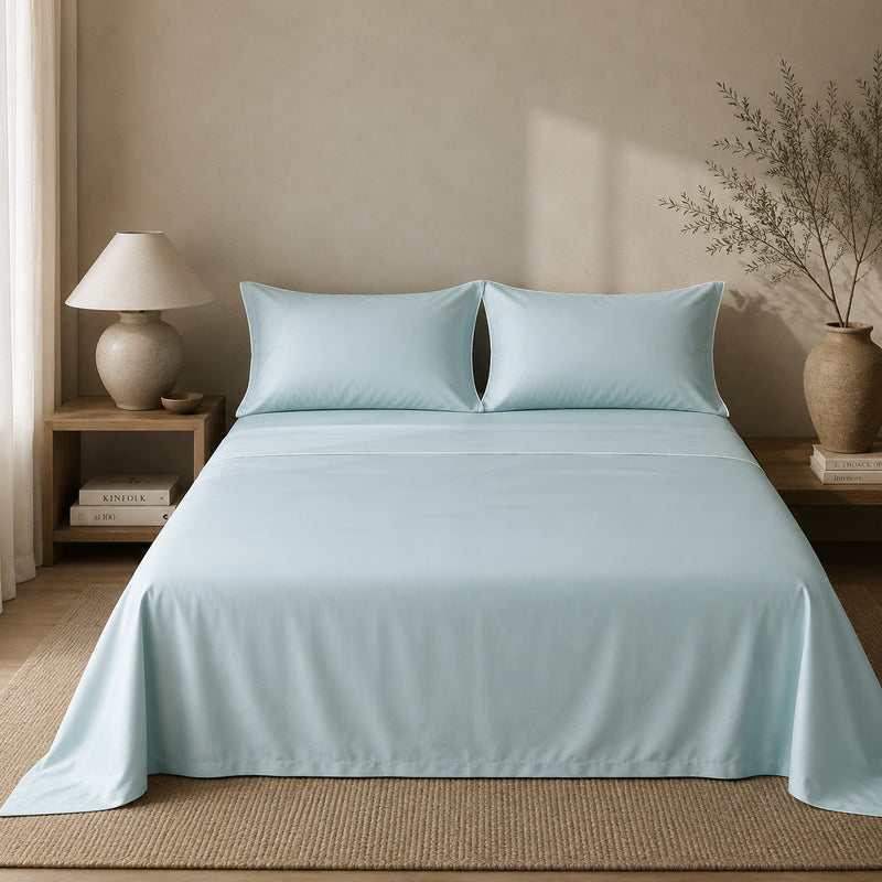 Set De Sábana De Bambú Lyocell Light Blue